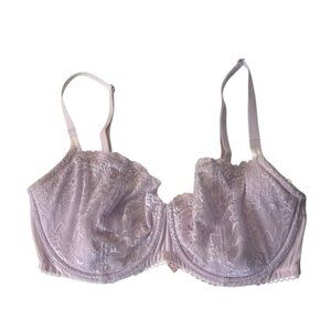 Light Pink/ Lilac Lace Underwire Bra By Dobreva Size 38DD With Adjustable Straps